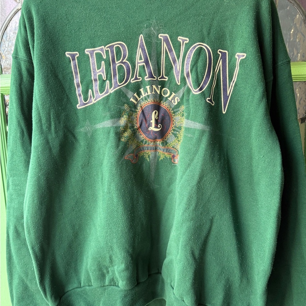 VTG Crewneck Green Lebanon Illinois Men's Sweater